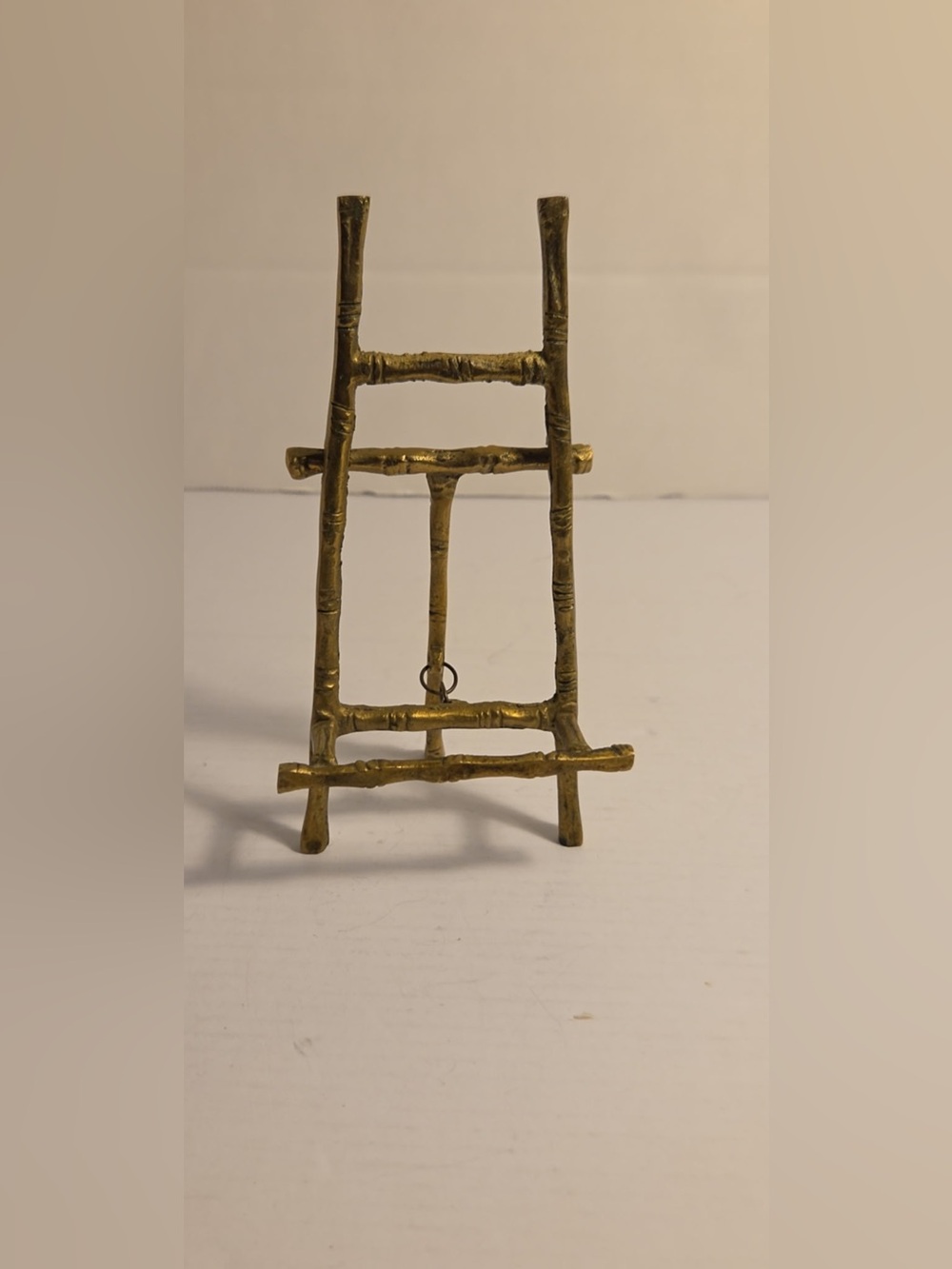 Vintage Gold Ormolu Style Metal Bamboo Ornate Easel Display Stand 6”